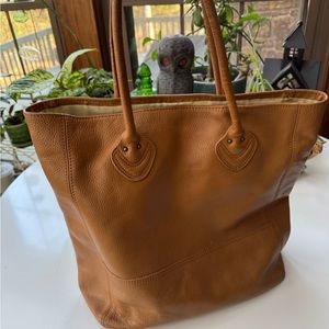 L.L. Bean Tan Leather Tote Bag with Spacious Design